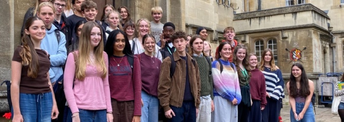 Students from Exmouth Community College on their visit to Exeter College, Oxford